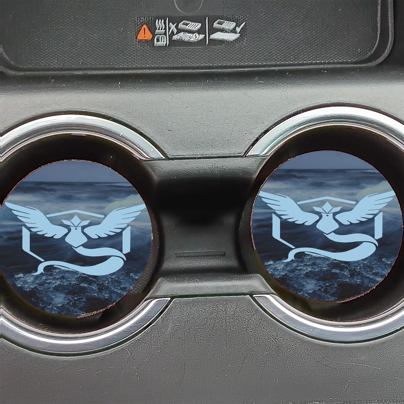 Blue Mystic Logo Pokemon Car Coasters