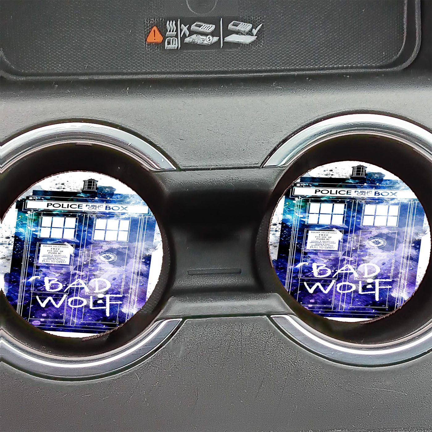 Blue Paint Doctor Who Tardis Door Car Coasters