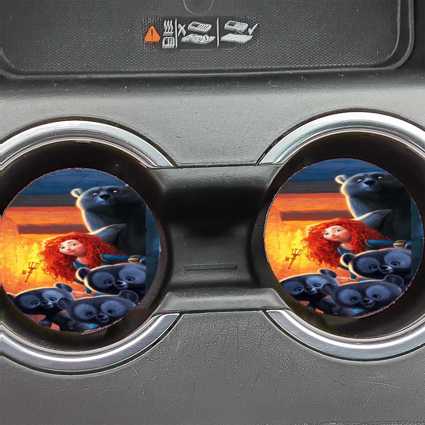 Brave Big Bear And Triplets Bear Car Coasters