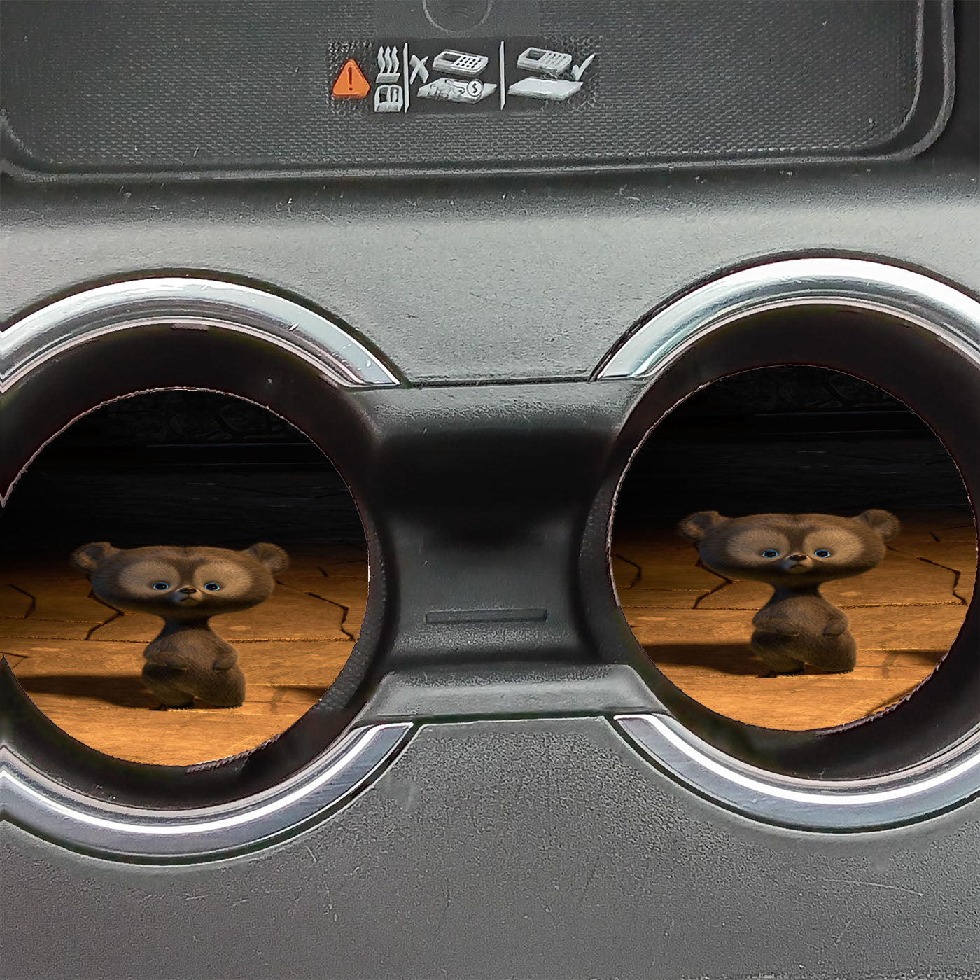 Brave Cute Bear Car Coasters