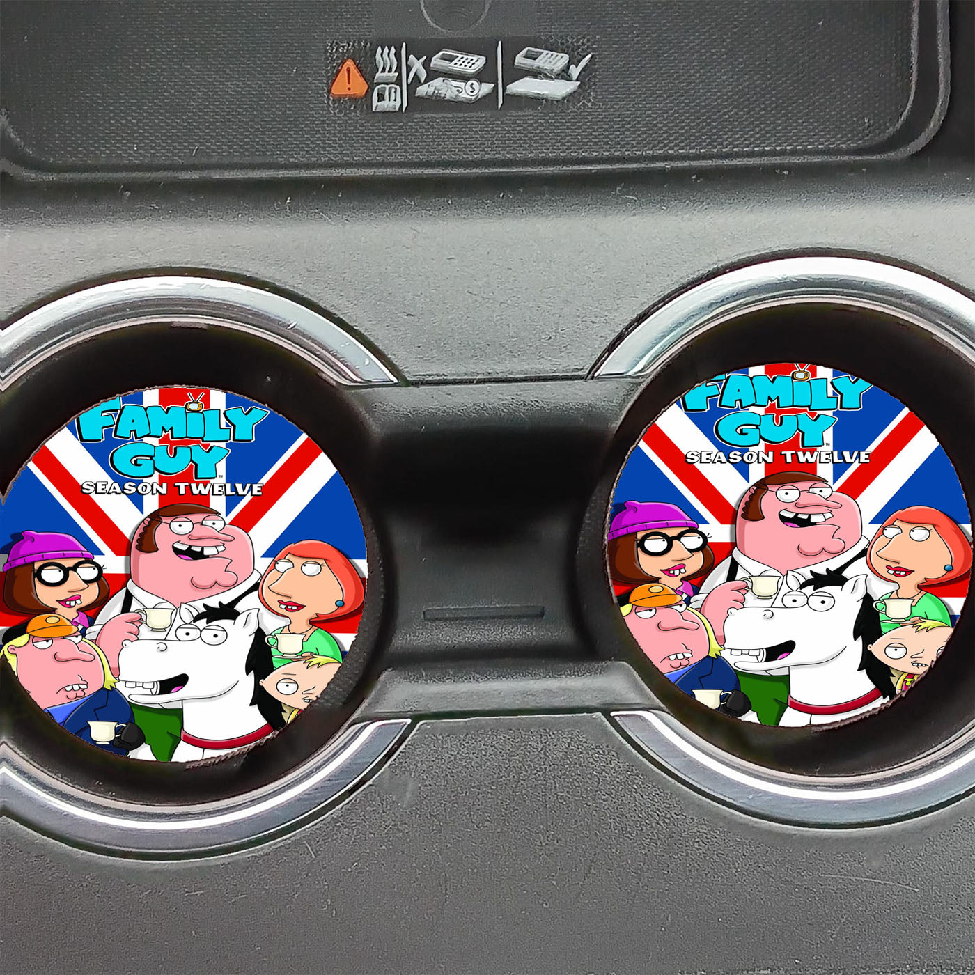 British Family Guy Flag Poster Car Coasters