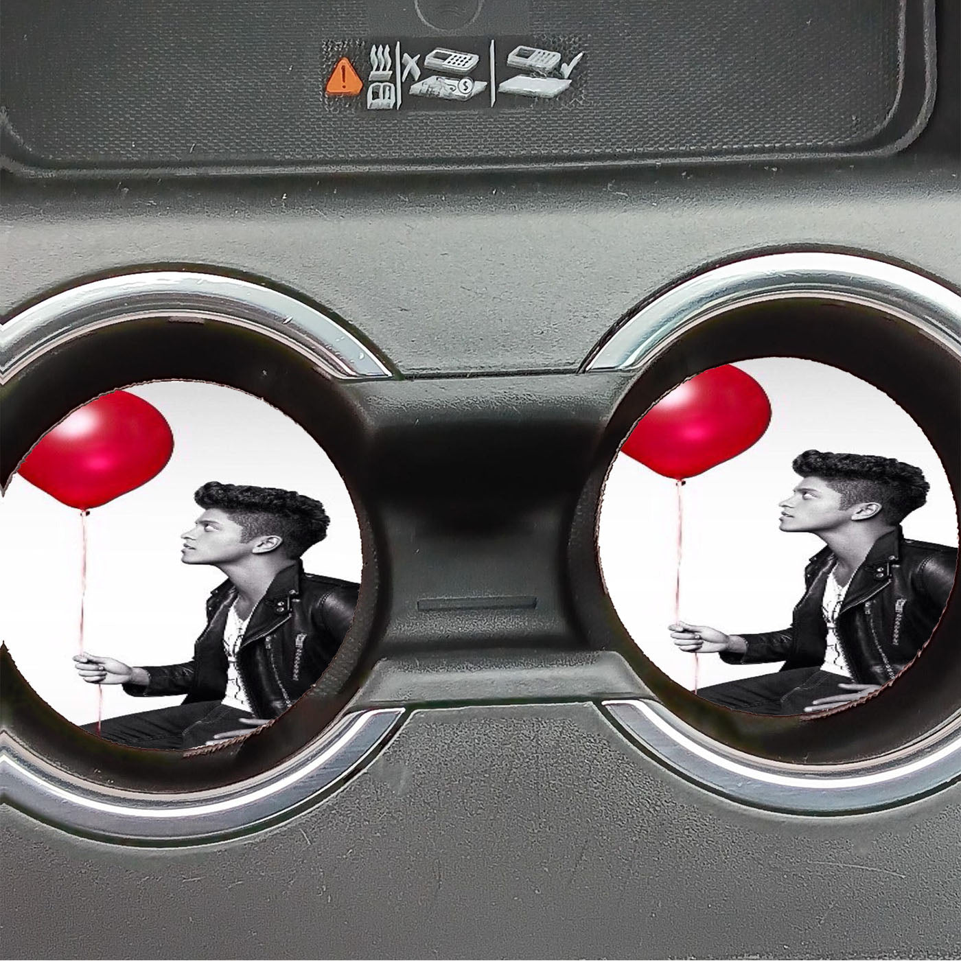Bruno Mars Red Balloon Pose Car Coasters