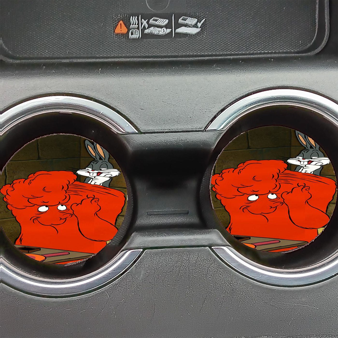 Bugs Bunny And Gossamer Red Car Coasters