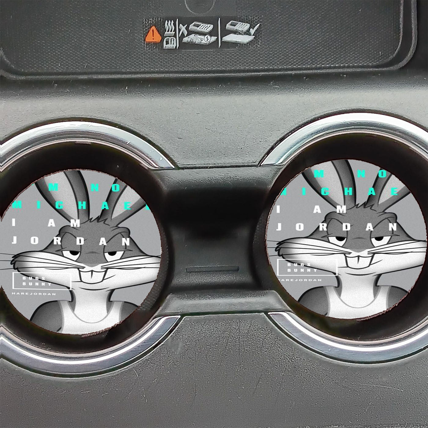 Bugs Bunny Not Jordan Space Car Coasters