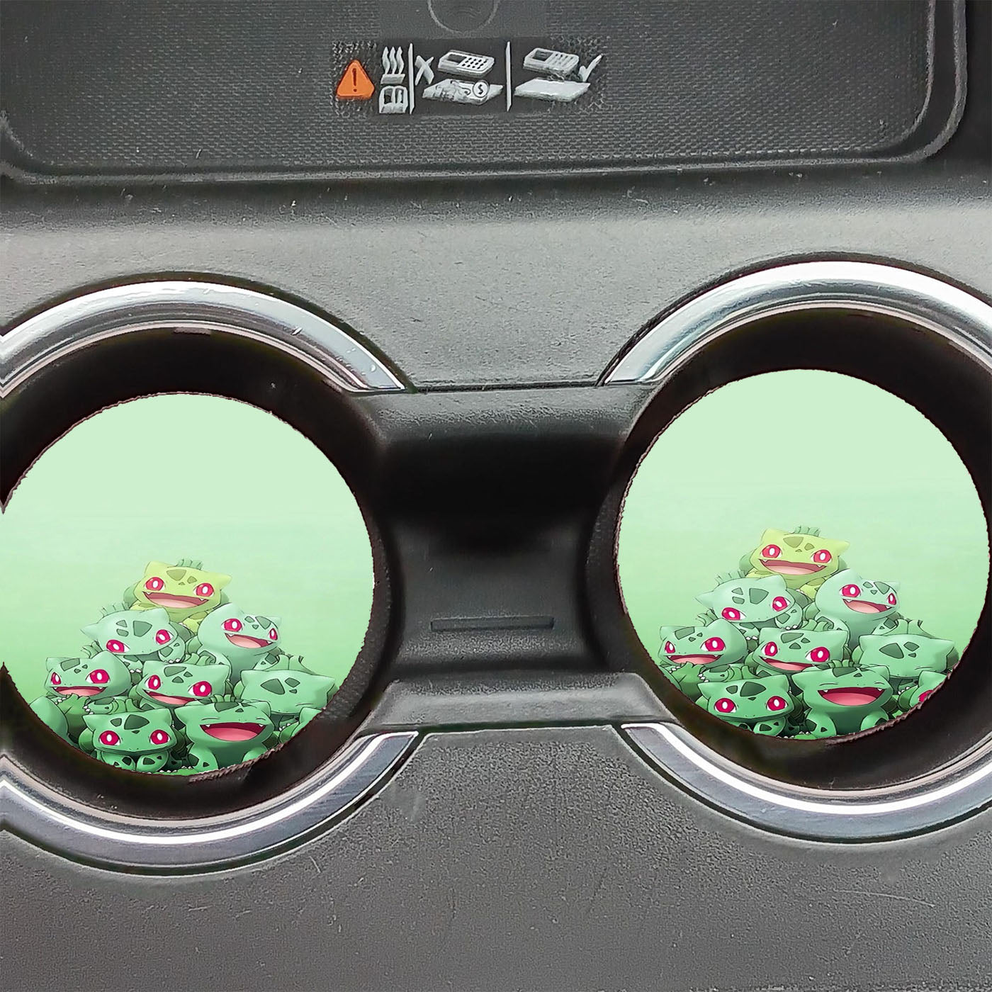 Bulbasaur Pokemon Green Collage Car Coasters