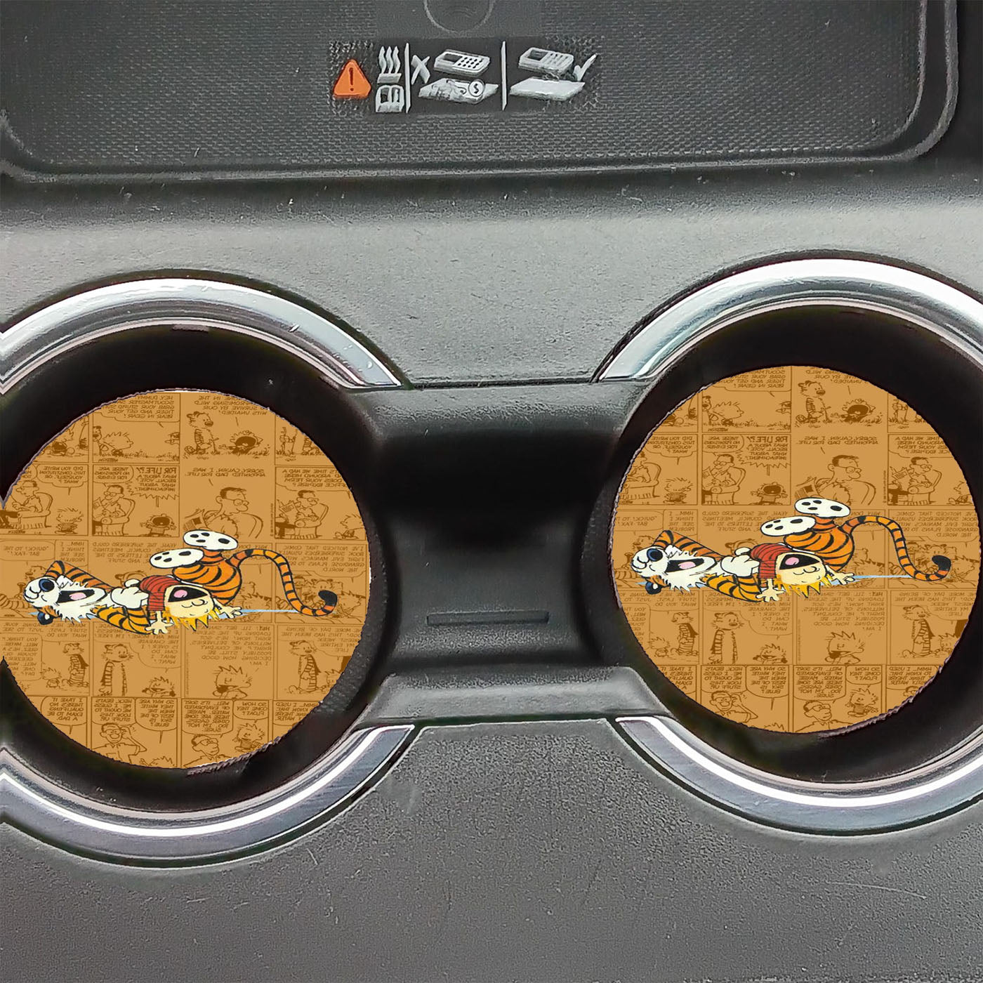 Calvin And Hobbes Comic Cartoon Car Coasters