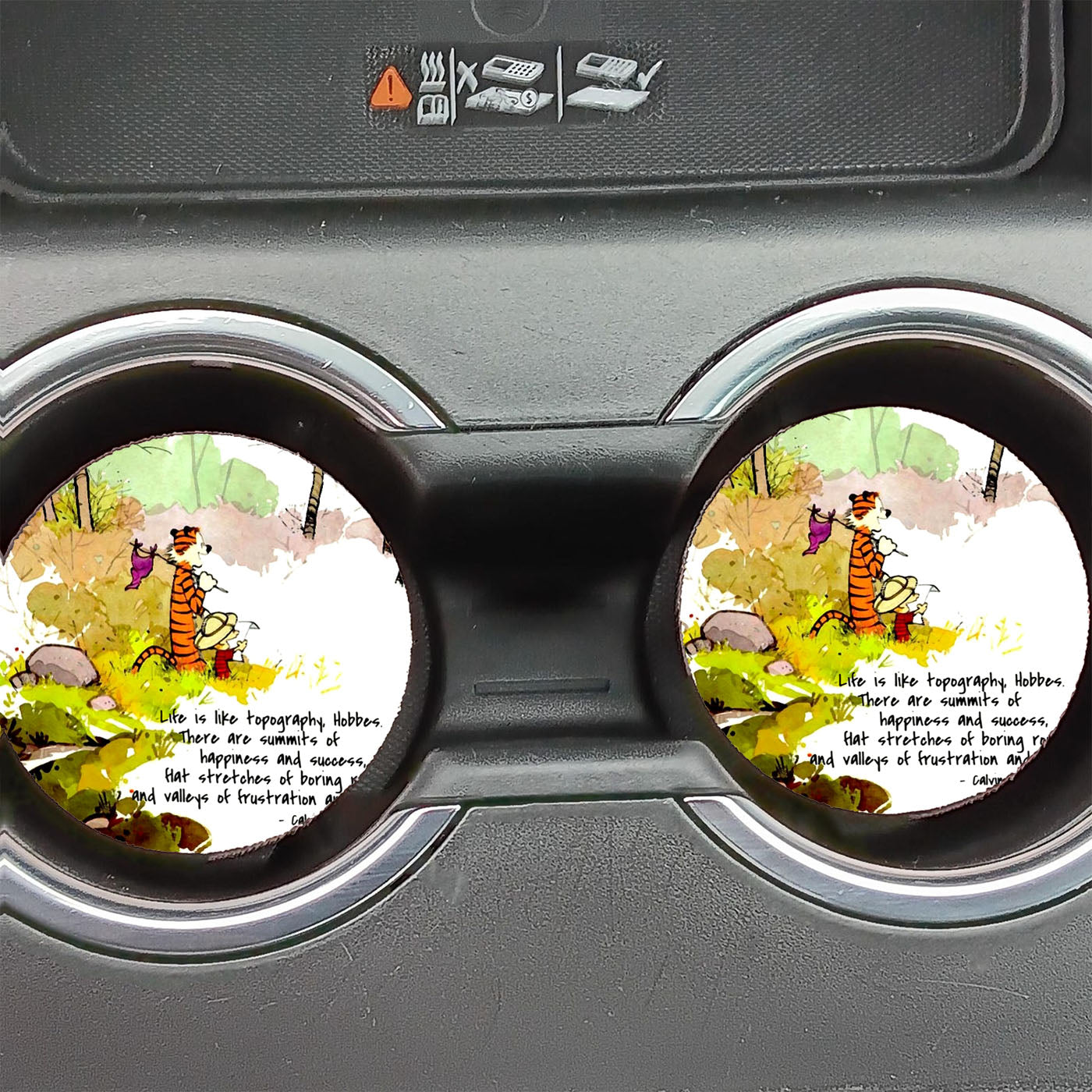 Calvin And Hobbes Life Is Like Topography Car Coasters