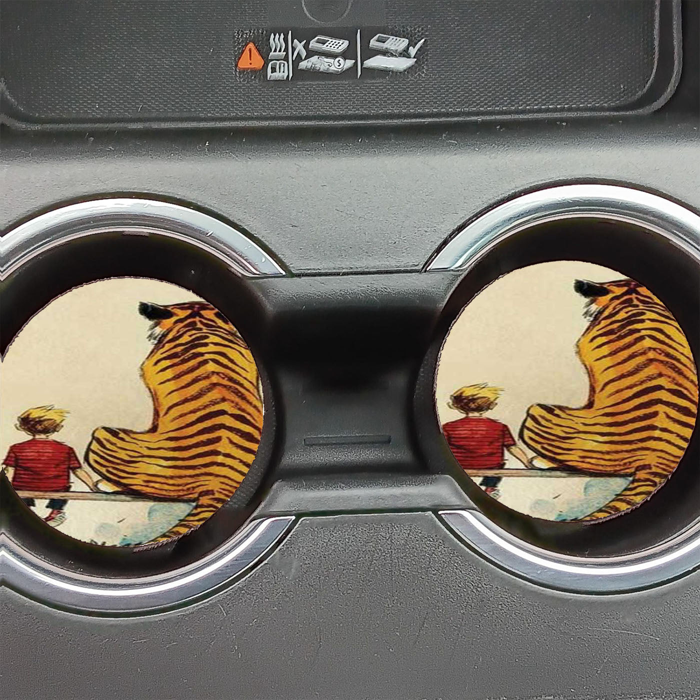 Calvin And Hobbes Realistic Car Coasters