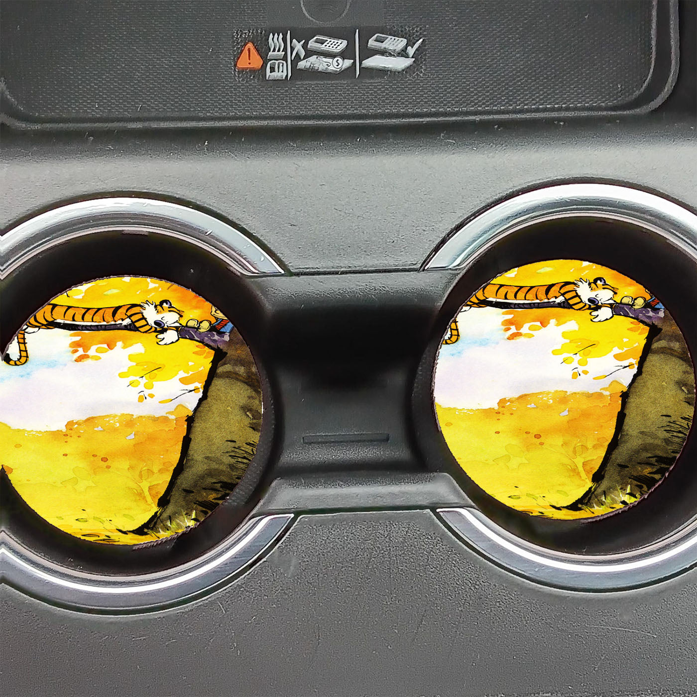 Calvin And Hobbes Relaxing Car Coasters
