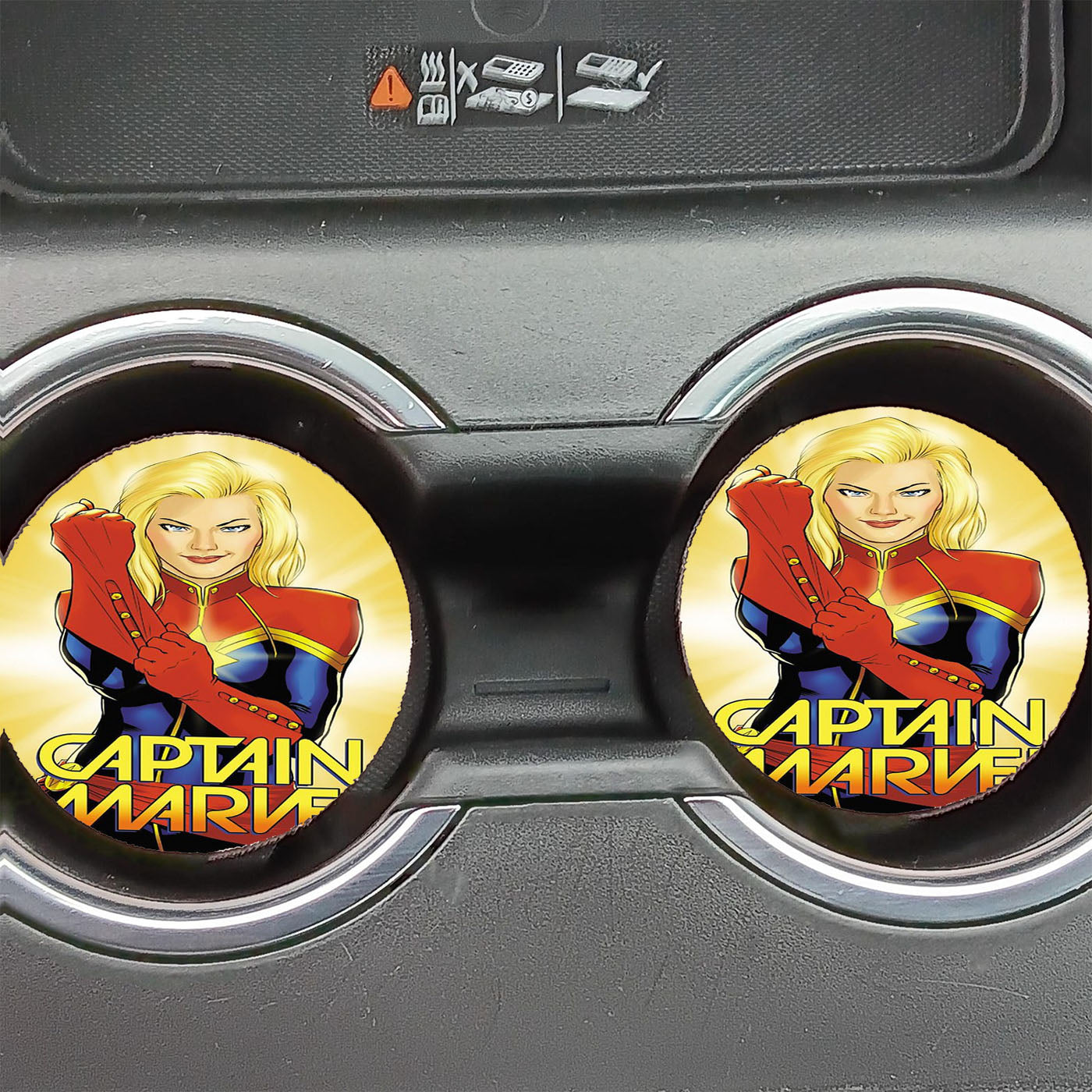 Captain Marvel Art  Car Coasters