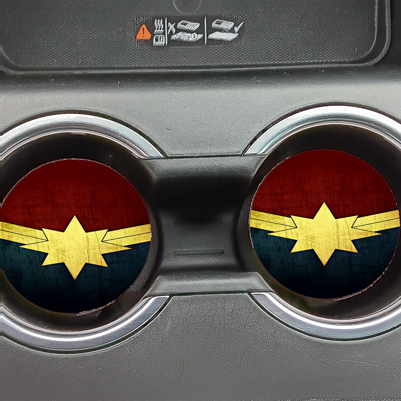Captain Marvel Comics Logo Car Coasters