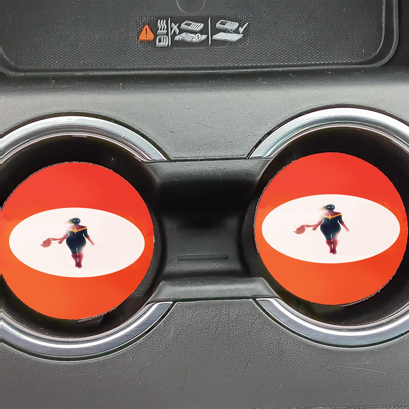 Captain Marvel Movie Comics Minimalist Car Coasters