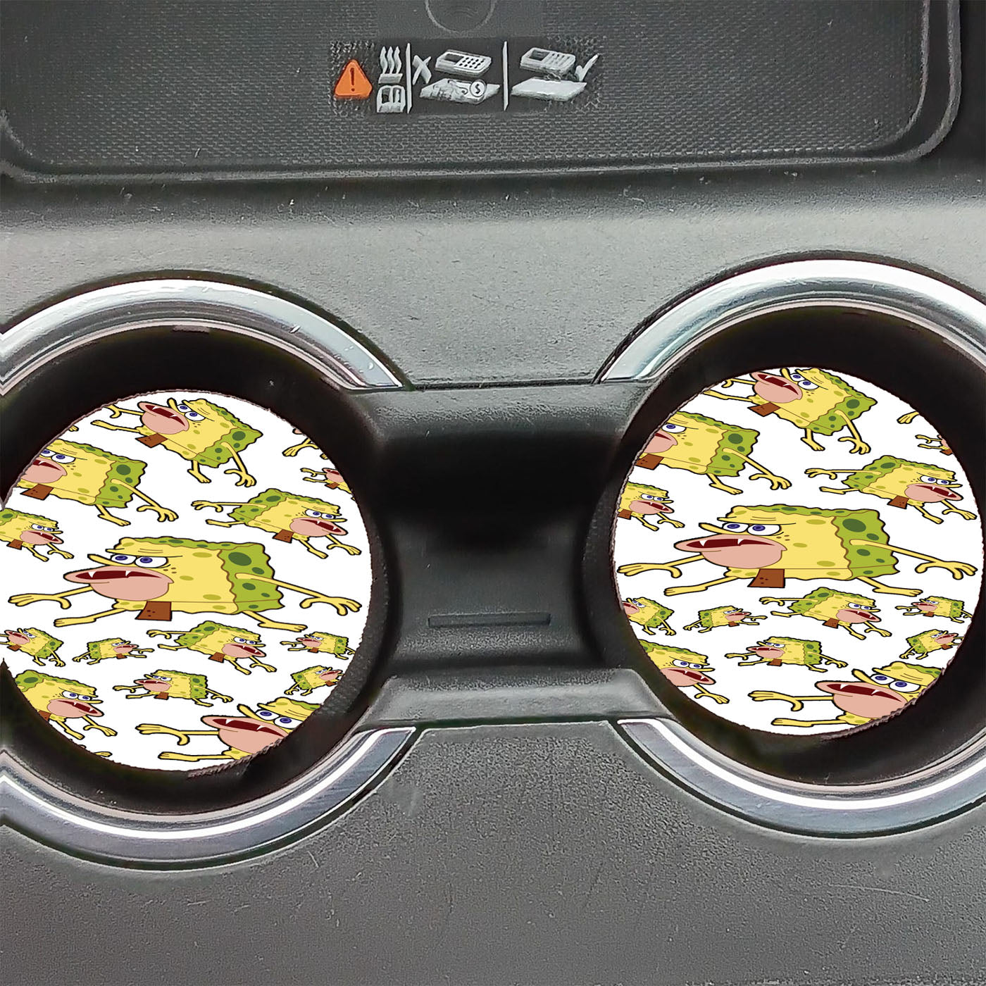 Caveman Spongebob Squarepants Pattern Car Coasters
