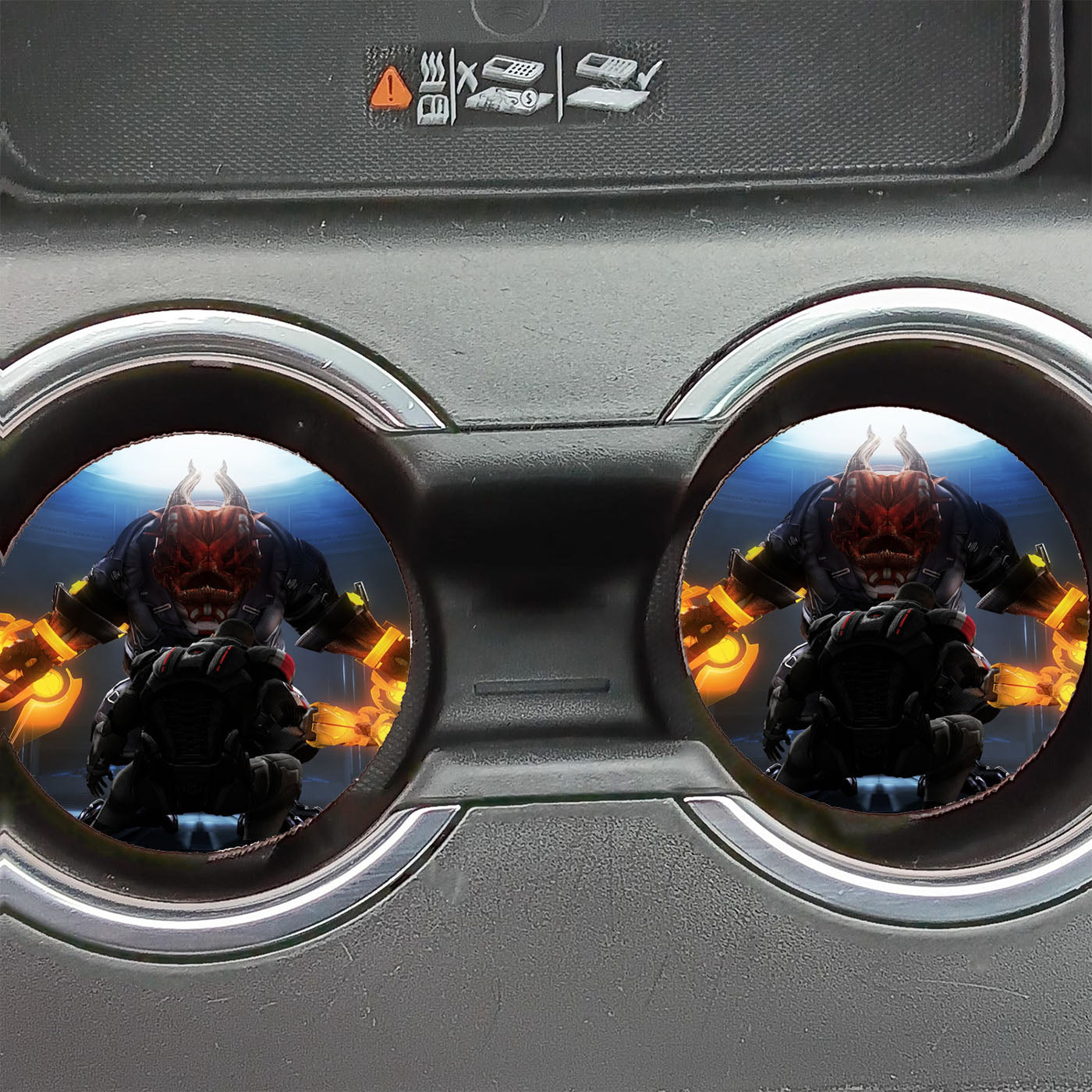 Chained Monster Digital Wallpaper Mass Effect Car Coasters
