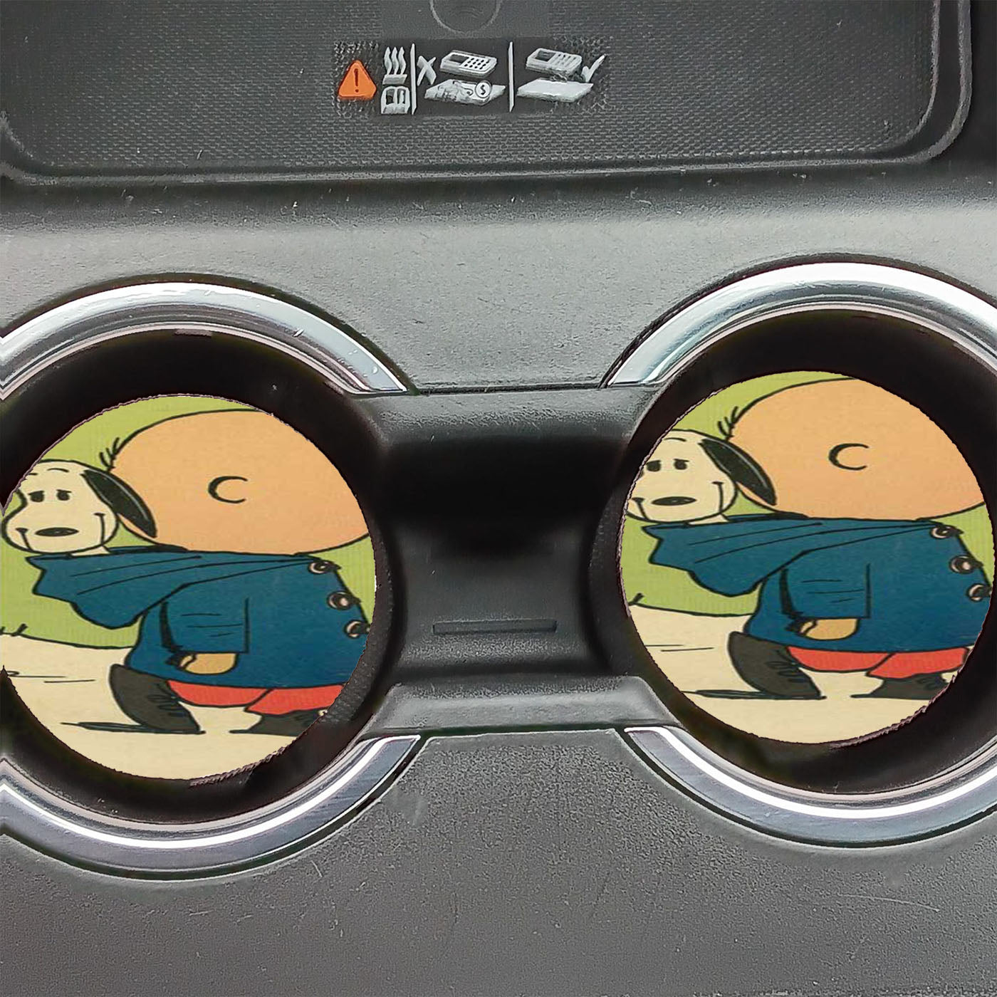 Charlie Brown Snoopy In Hood Car Coasters
