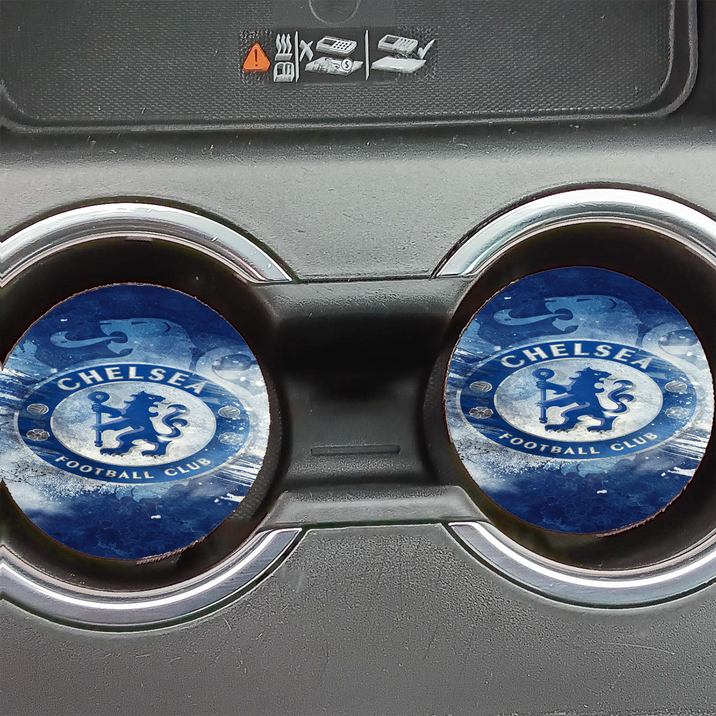 Chelsea Football Club Brush Art Wallpaper Car Coasters