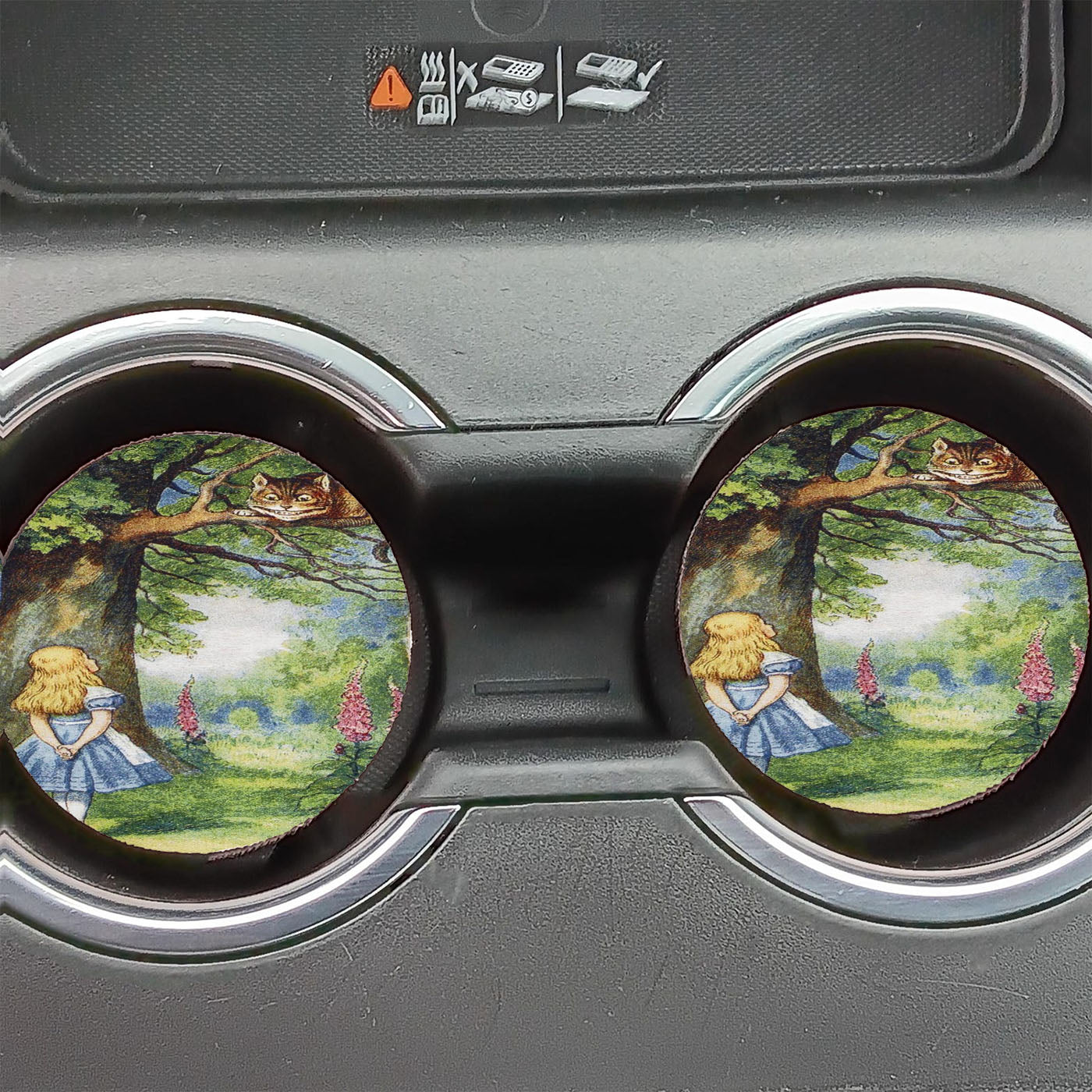 Chersire Cat And Alice Car Coasters