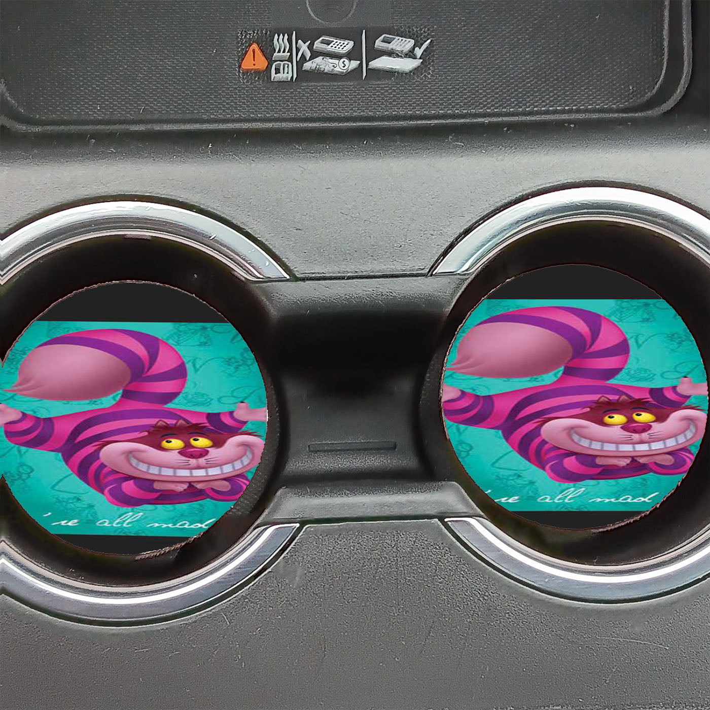 Cheshire Cat Green Car Coasters
