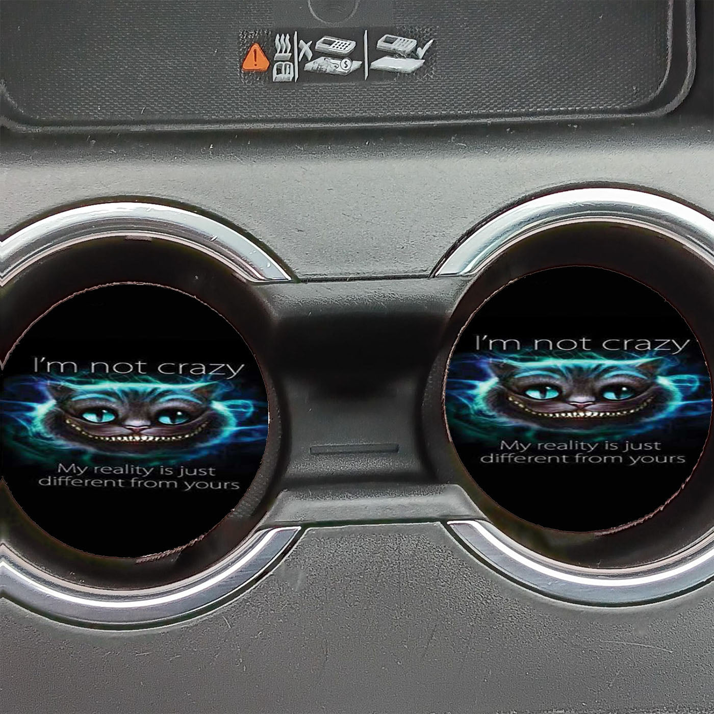 Cheshire Cat Reality Car Coasters