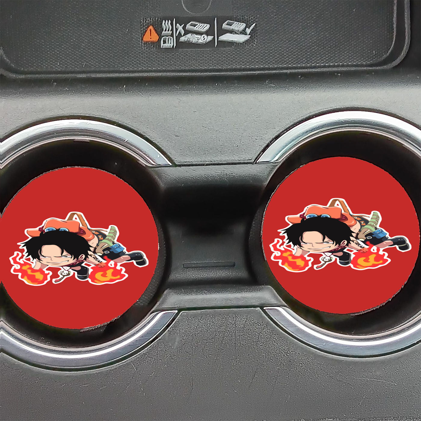 Chibi Ace One Piece Wallpaper Car Coasters