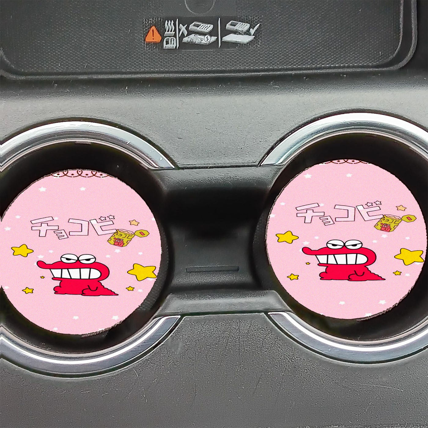 Chocobi Crayon Shin Chan Star Snack Pink Car Coasters