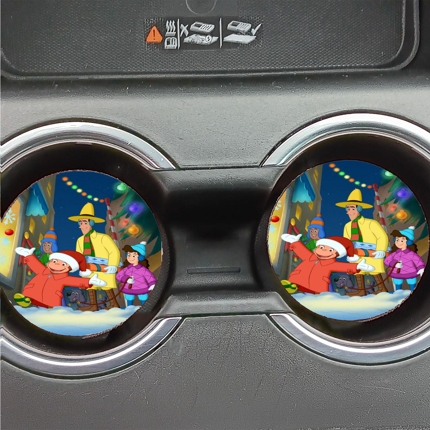 Christmas Curious George And Friends Car Coasters