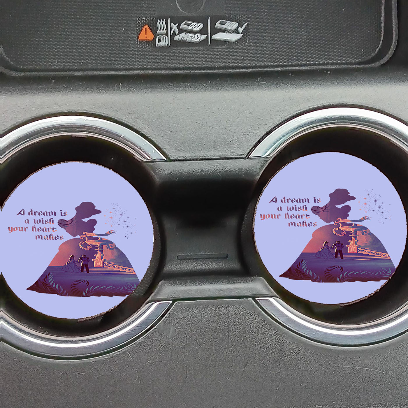 Cinderella Dream Quote Disney Car Coasters