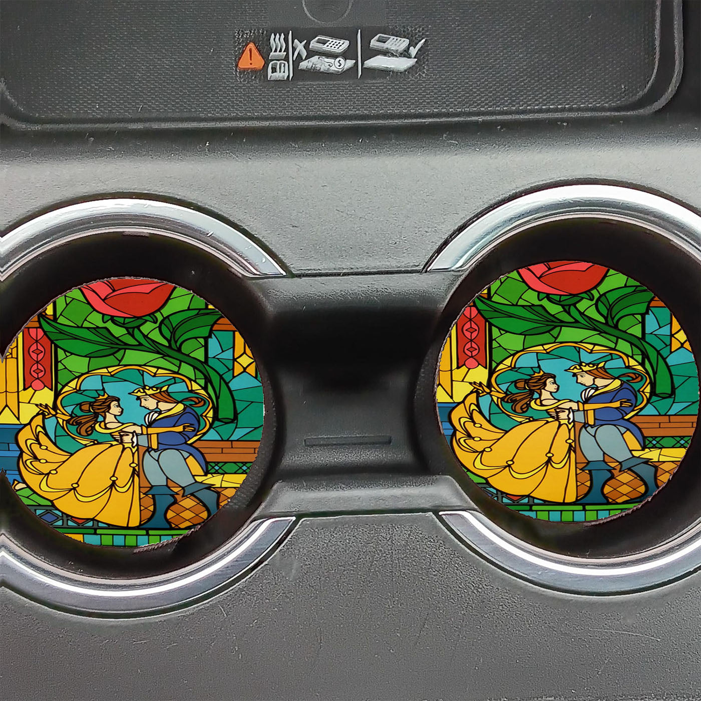 Cinderella Glass Disney Car Coasters