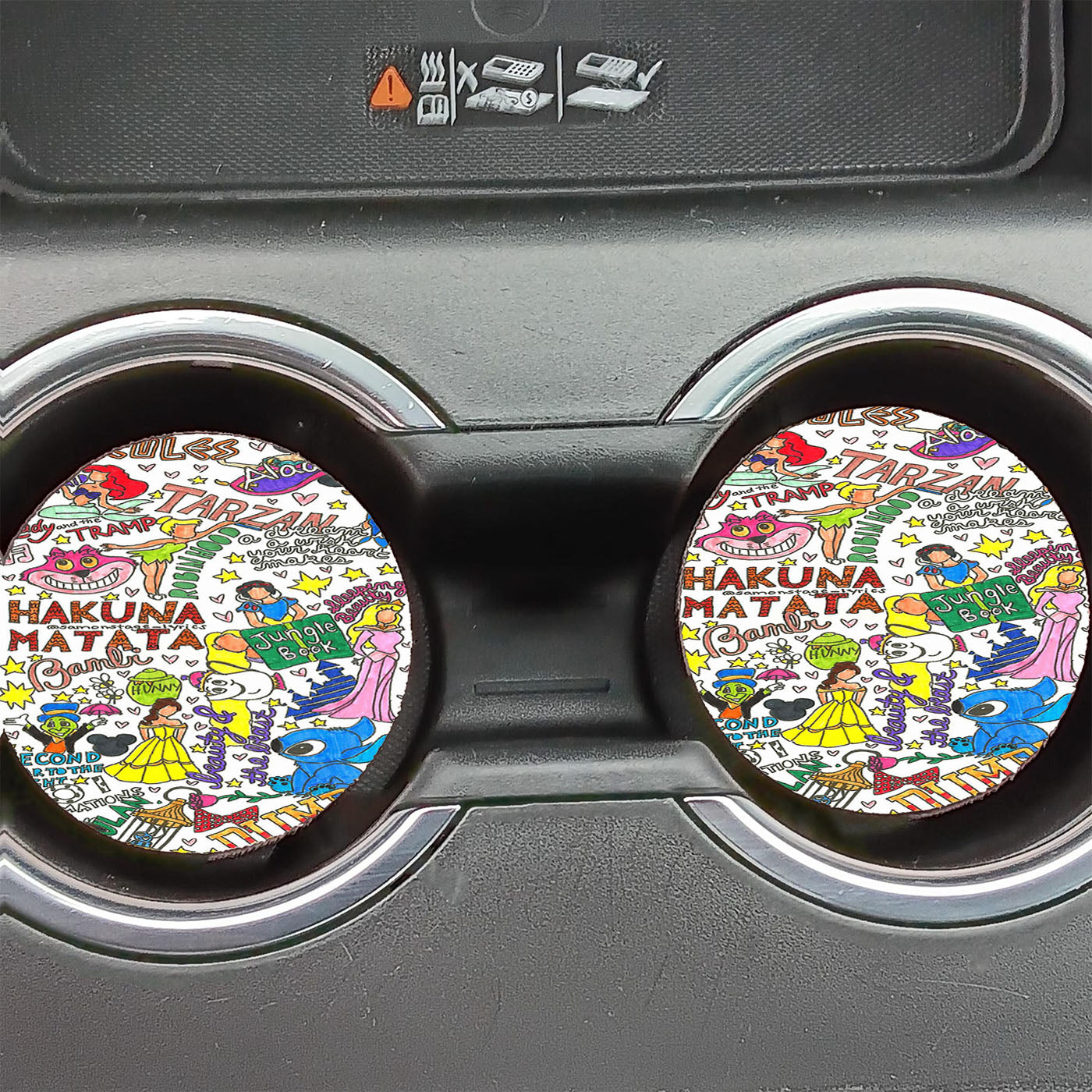 Collage Art Disney Car Coasters