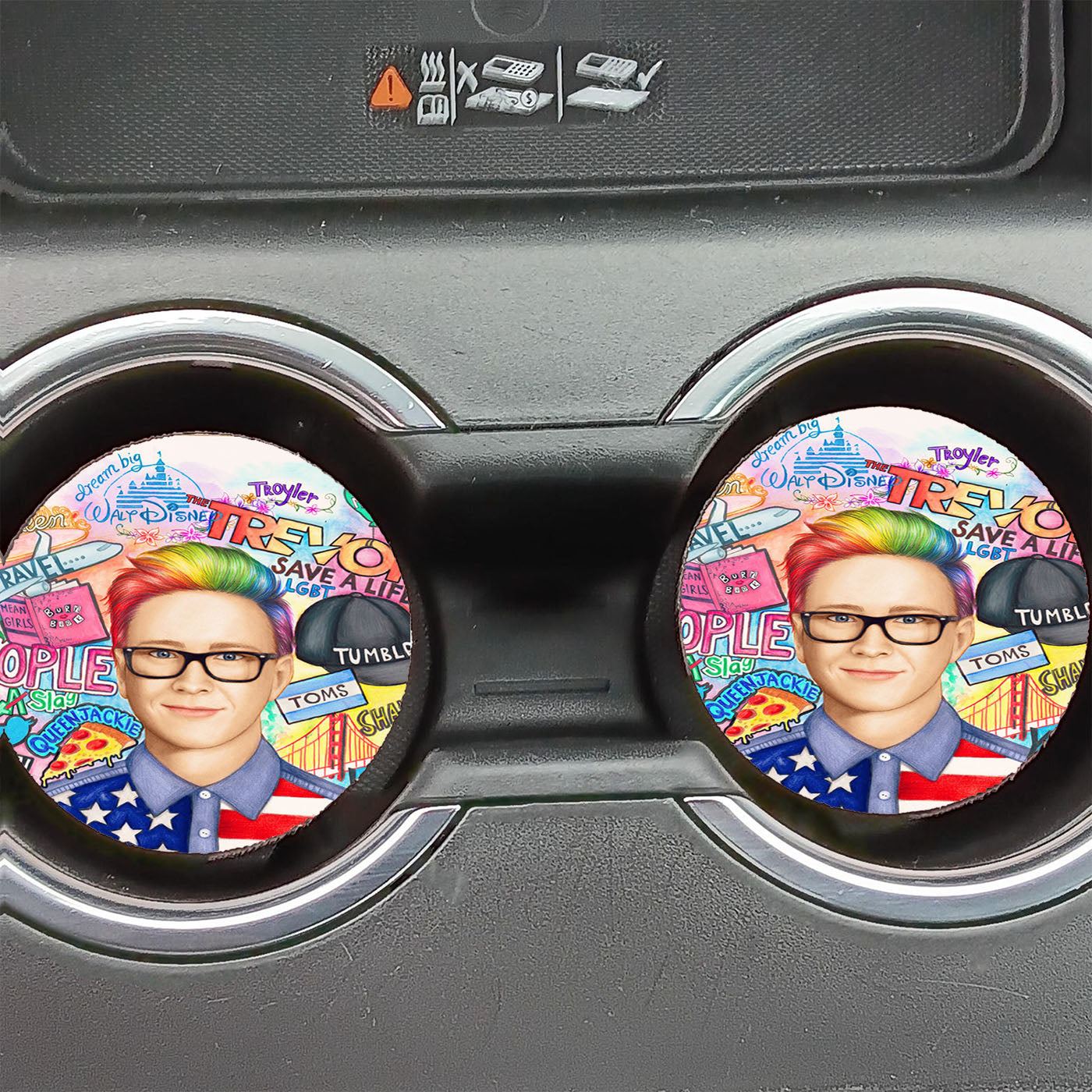 Collage Art Youtubers  Car Coasters