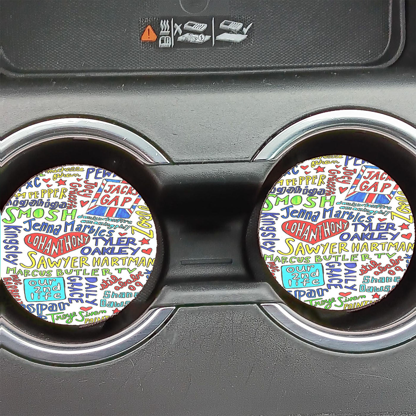 Collage Youtubers Art  Car Coasters