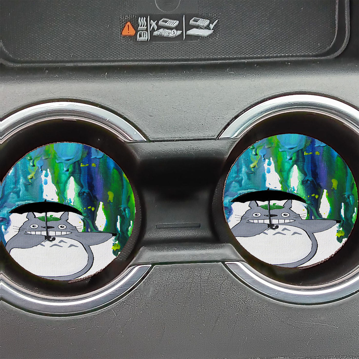 Colorful Art Umbrella Totoro Car Coasters