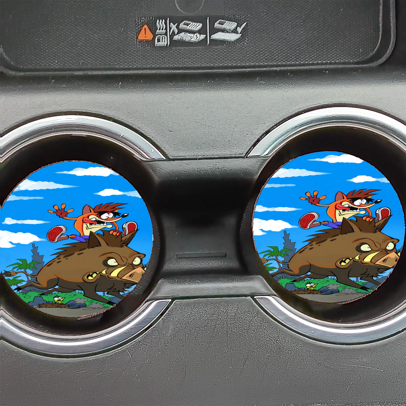 Crash Bandicoot Crazy Adventure Riding Pig Car Coasters