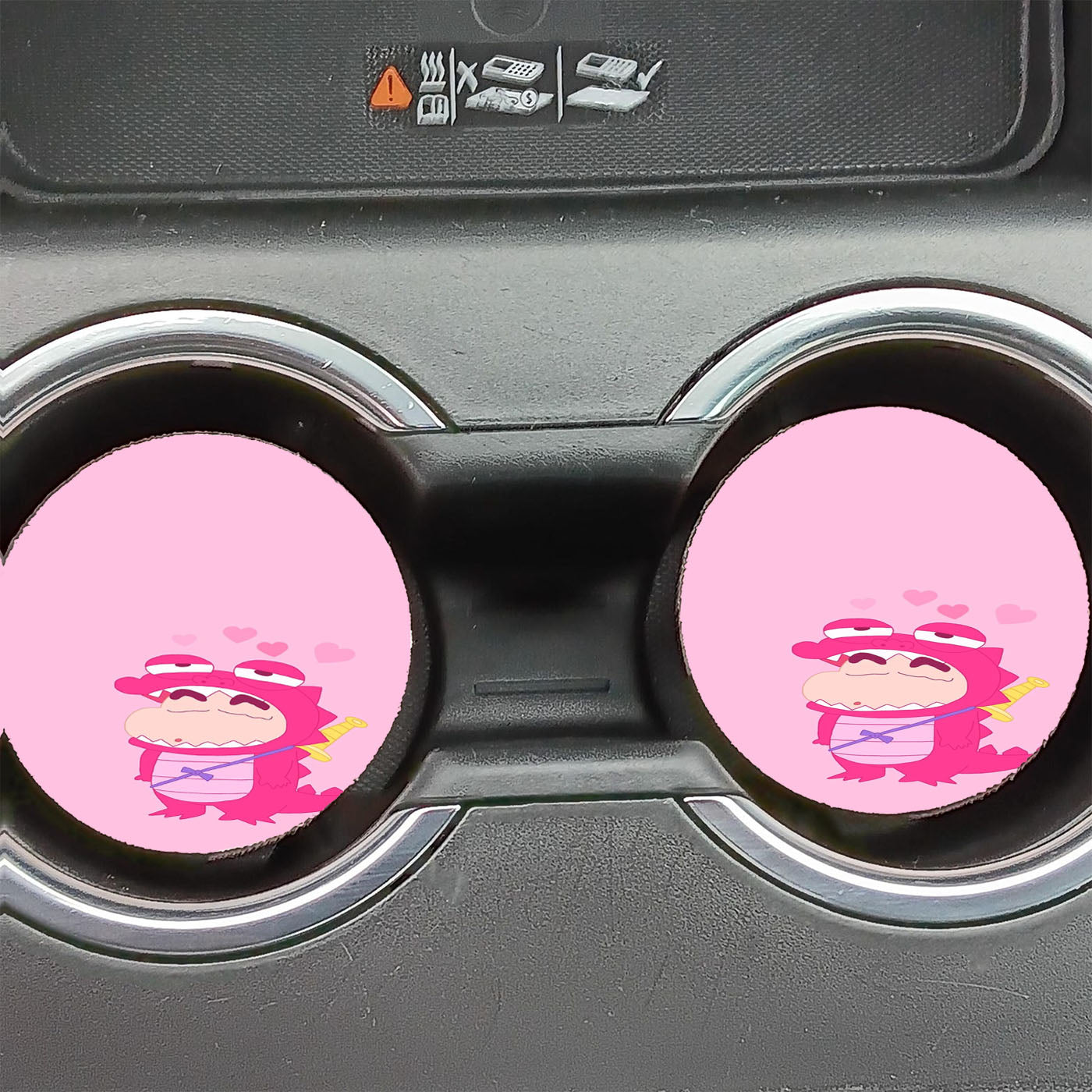 Crayon Shin Chan Pink Dinosaur Costume Car Coasters