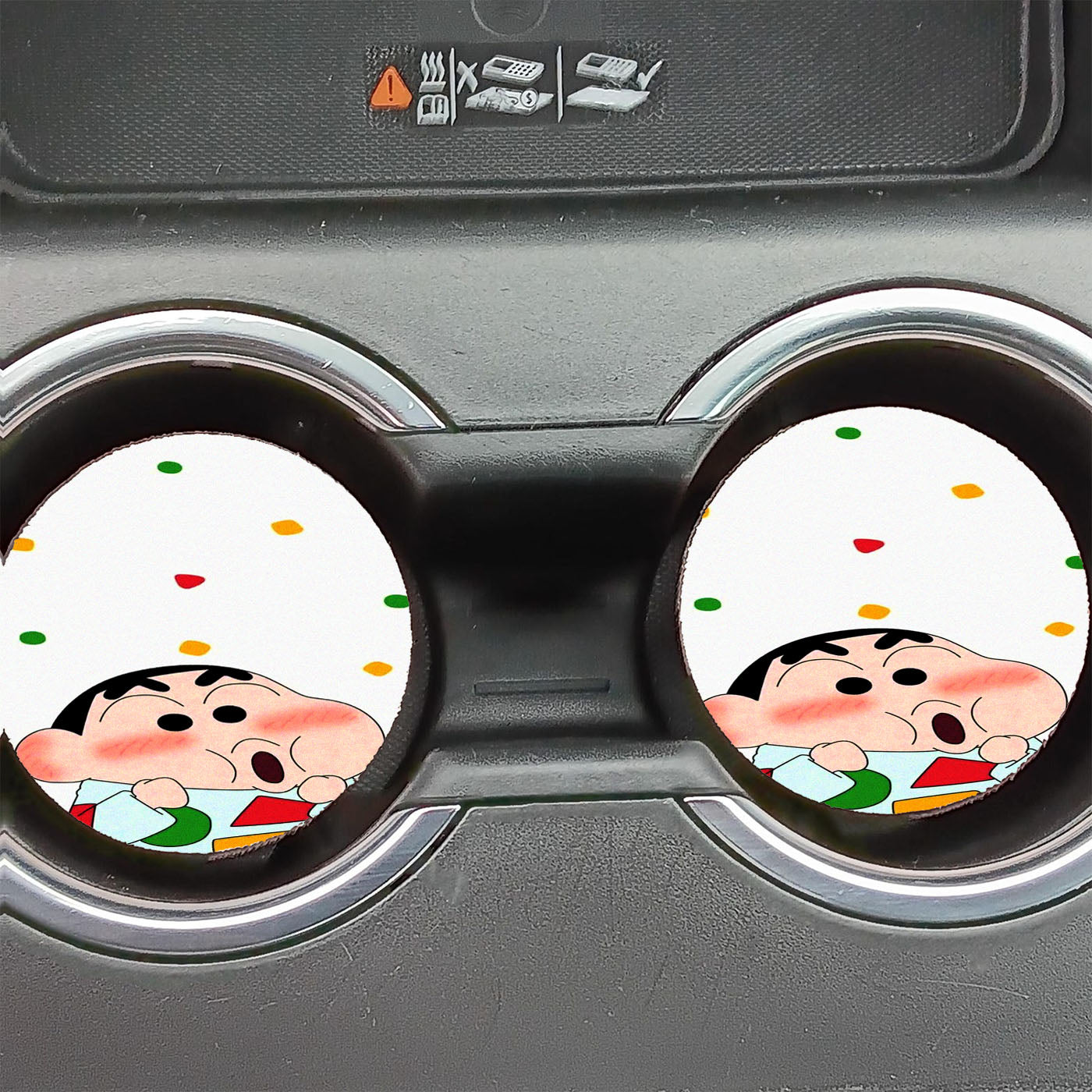 Crayon Shin Chan Wakes Up In Pajamas Car Coasters
