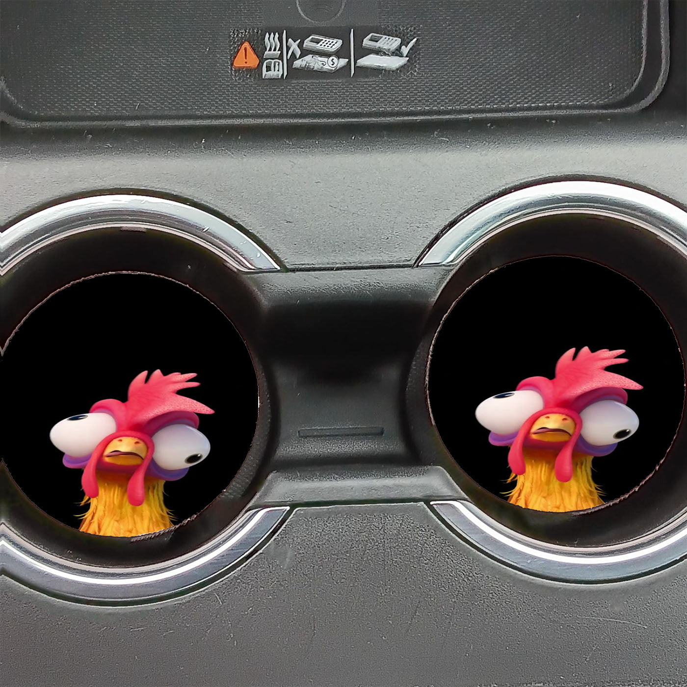 Crazy Chicken Heihei Moana Car Coasters