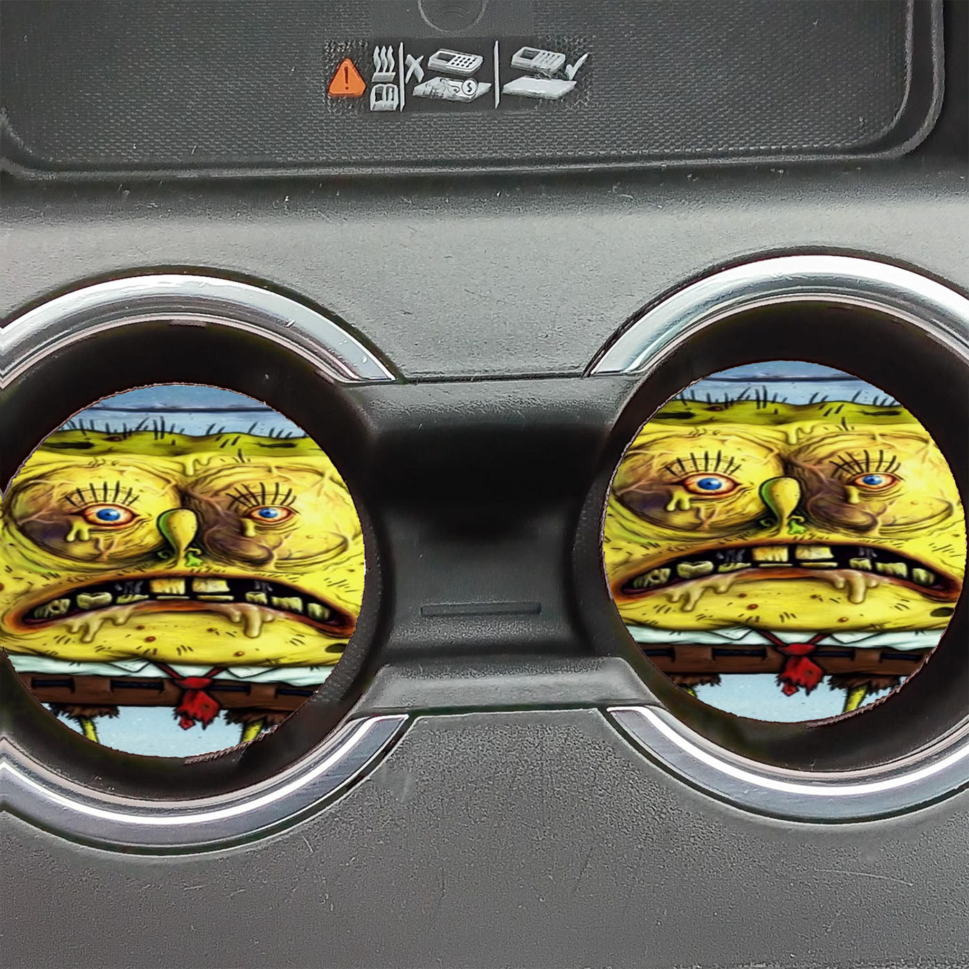 Crazy Spongebob Face Car Coasters