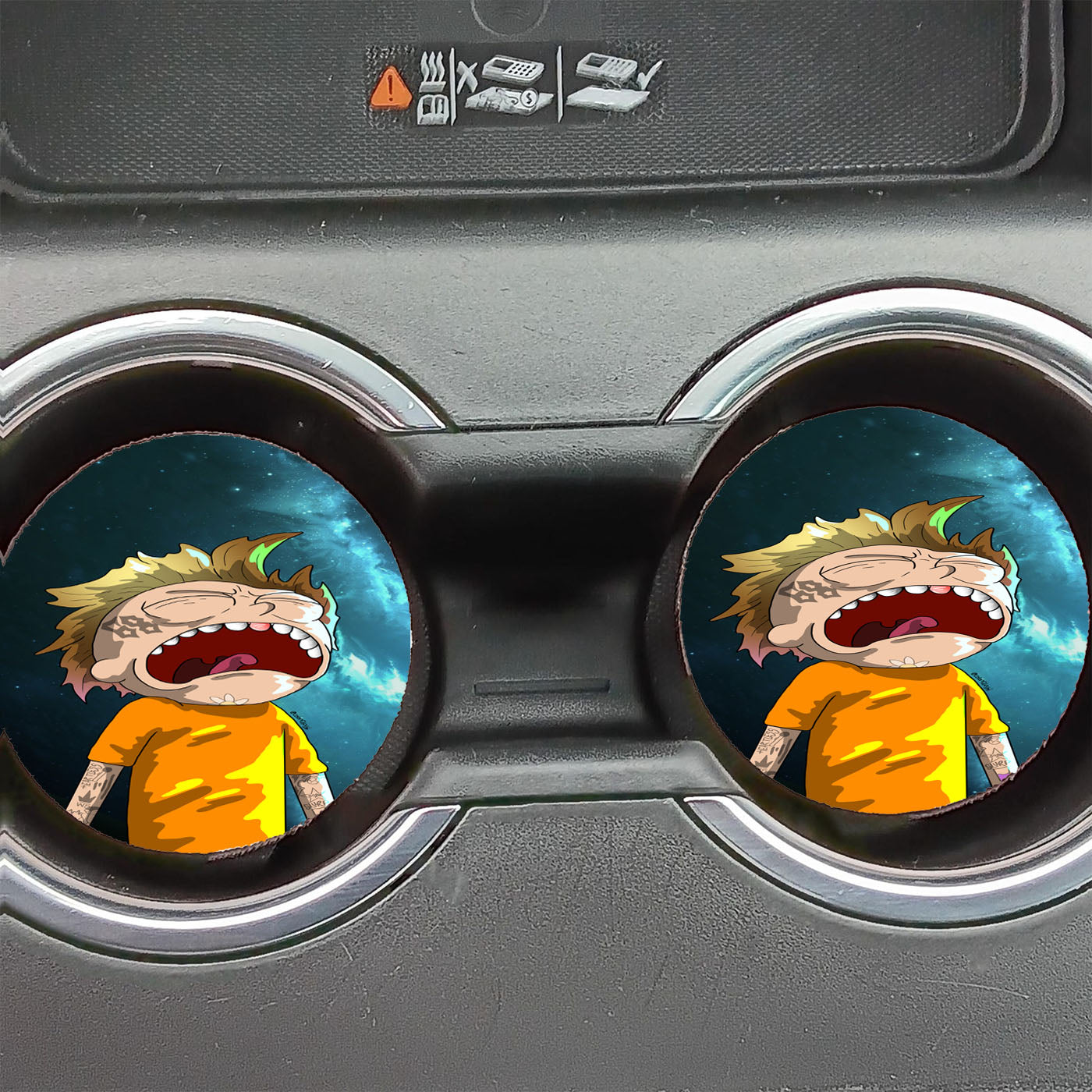 Crying Morty Digital Art Car Coasters