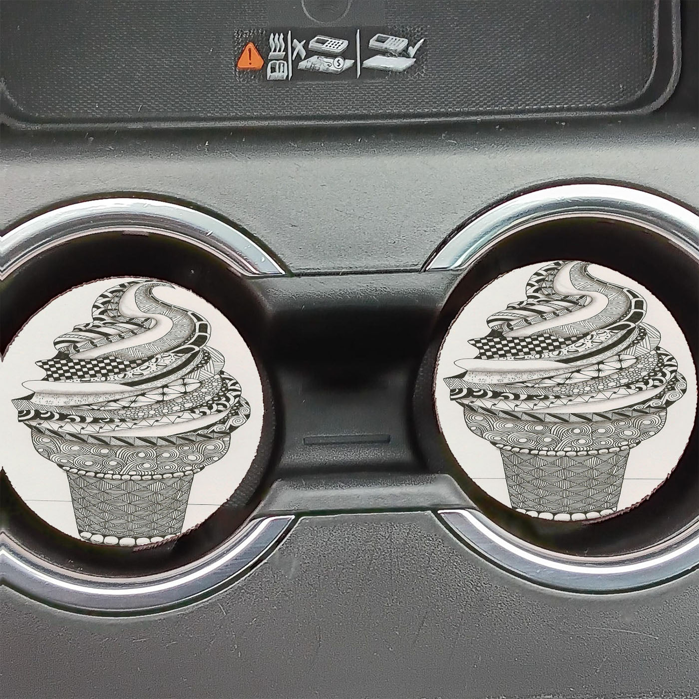 Cupcakes Art Hipster  Car Coasters