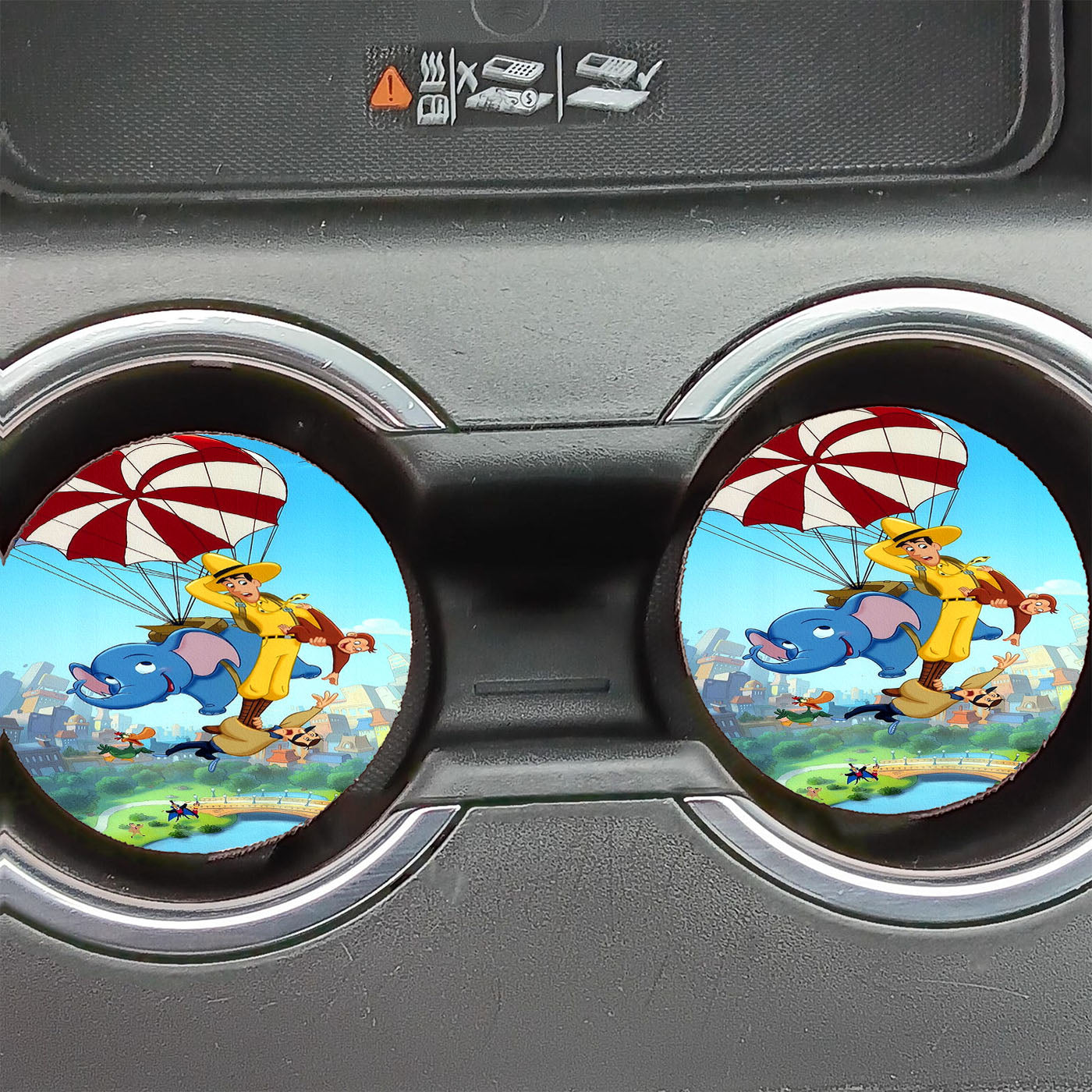 Curious George Adventure In The Clouds Car Coasters