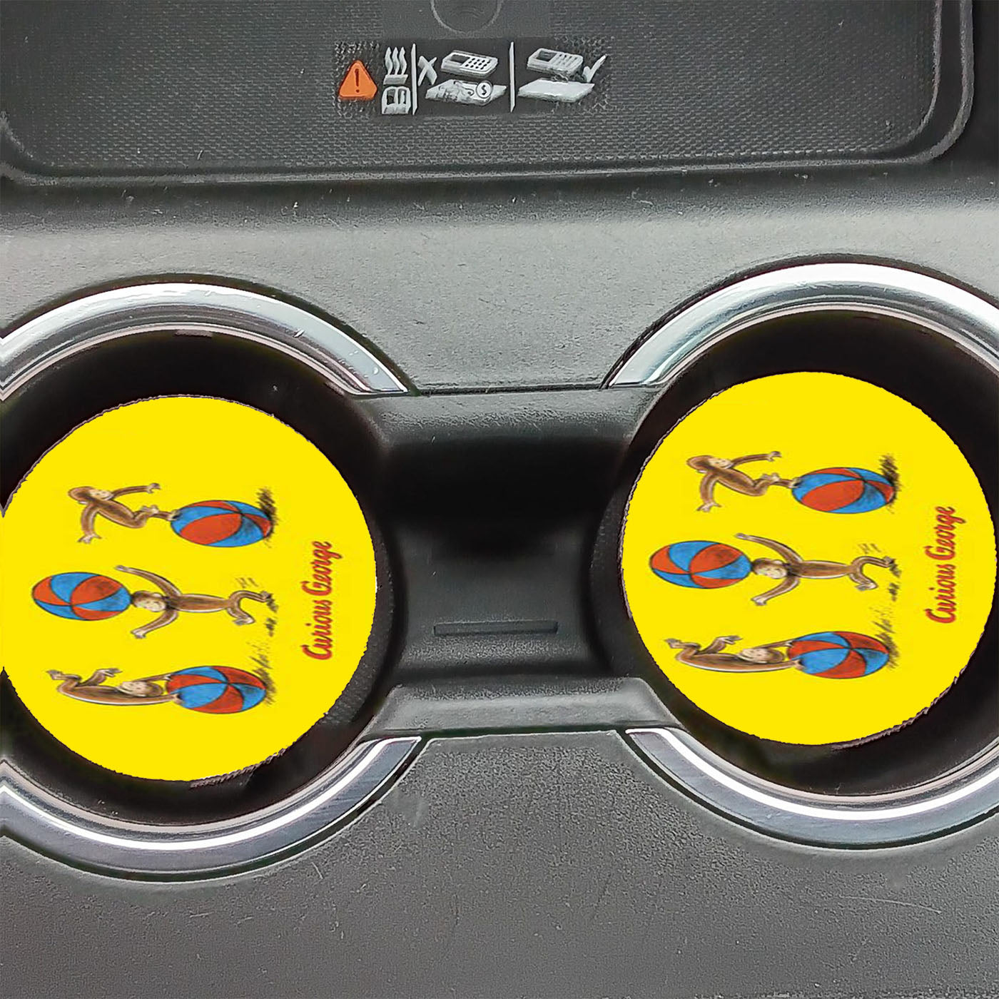 Curious George On Ball Car Coasters