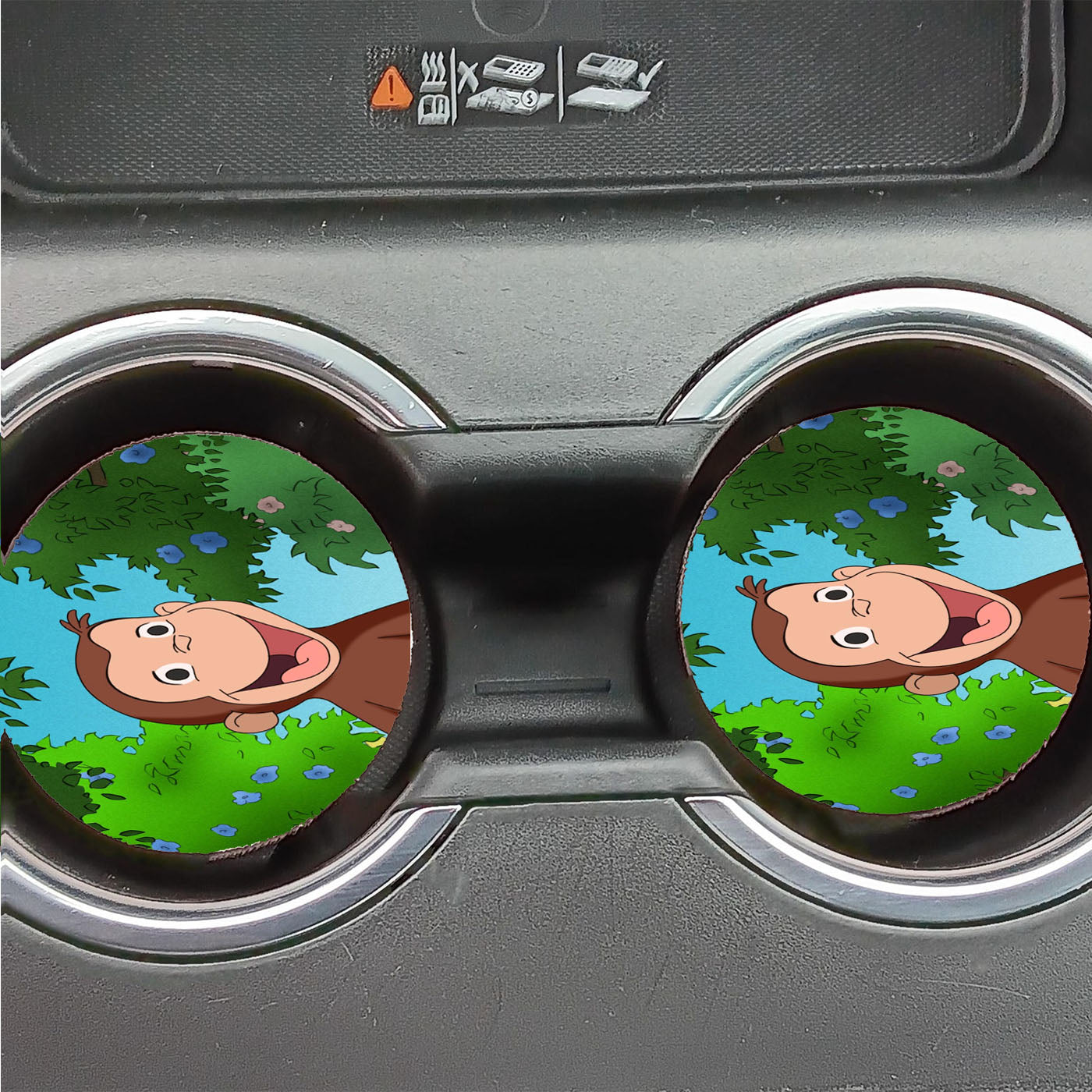 Curious George Smile Face Wallpapers Car Coasters