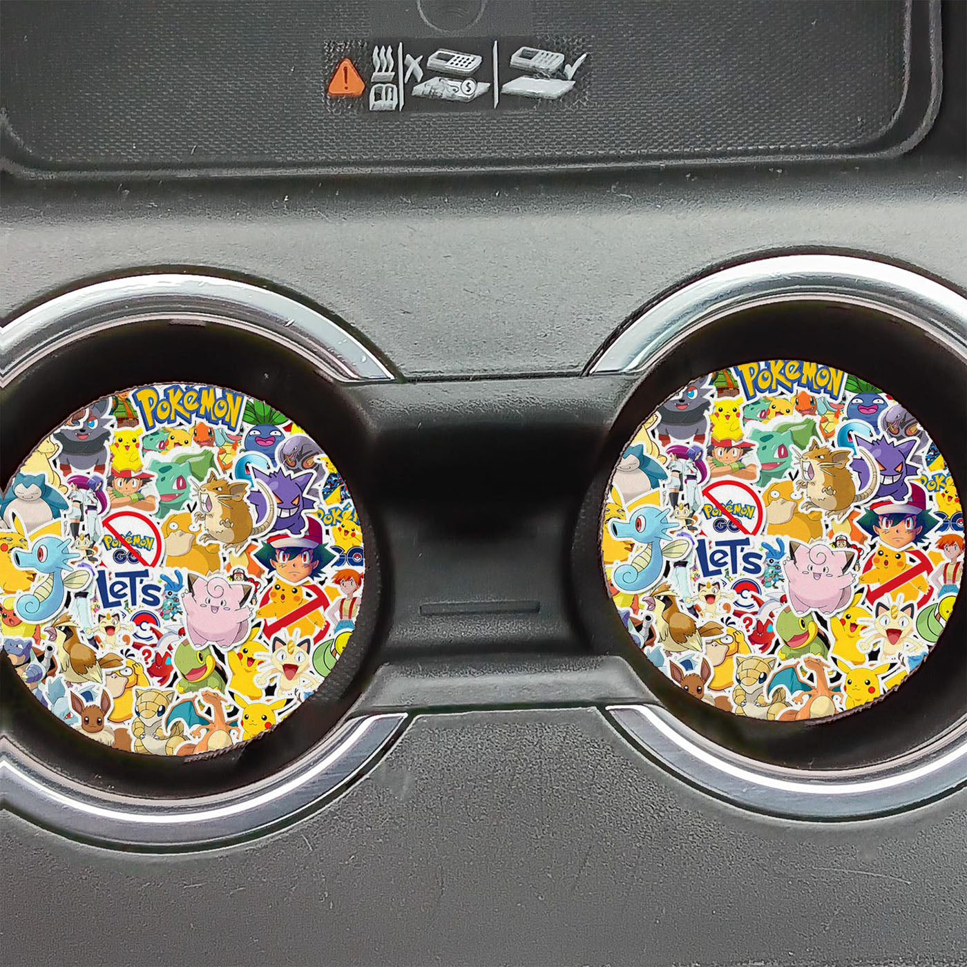 Cute All Pokemon Cartoon Characters Sticker Collection Car Coasters