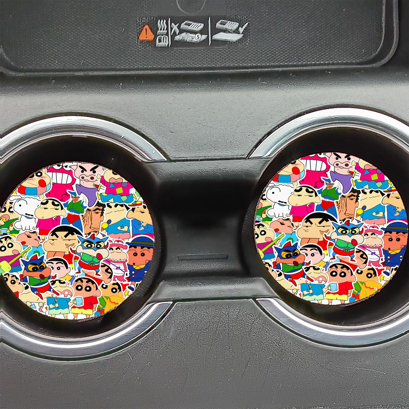 Cute Crayon Shin Chan Collage Car Coasters