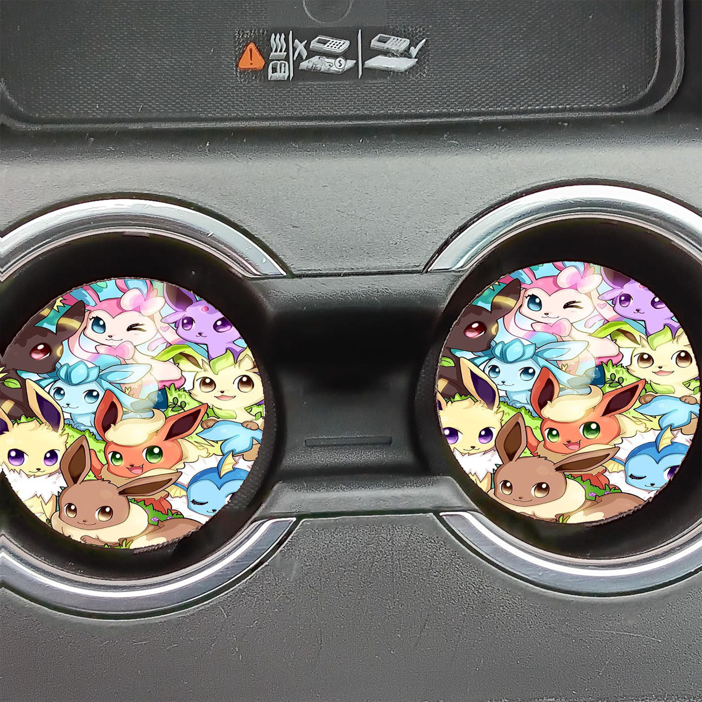 Cute Eevee Pokemon Eeveelutions Car Coasters