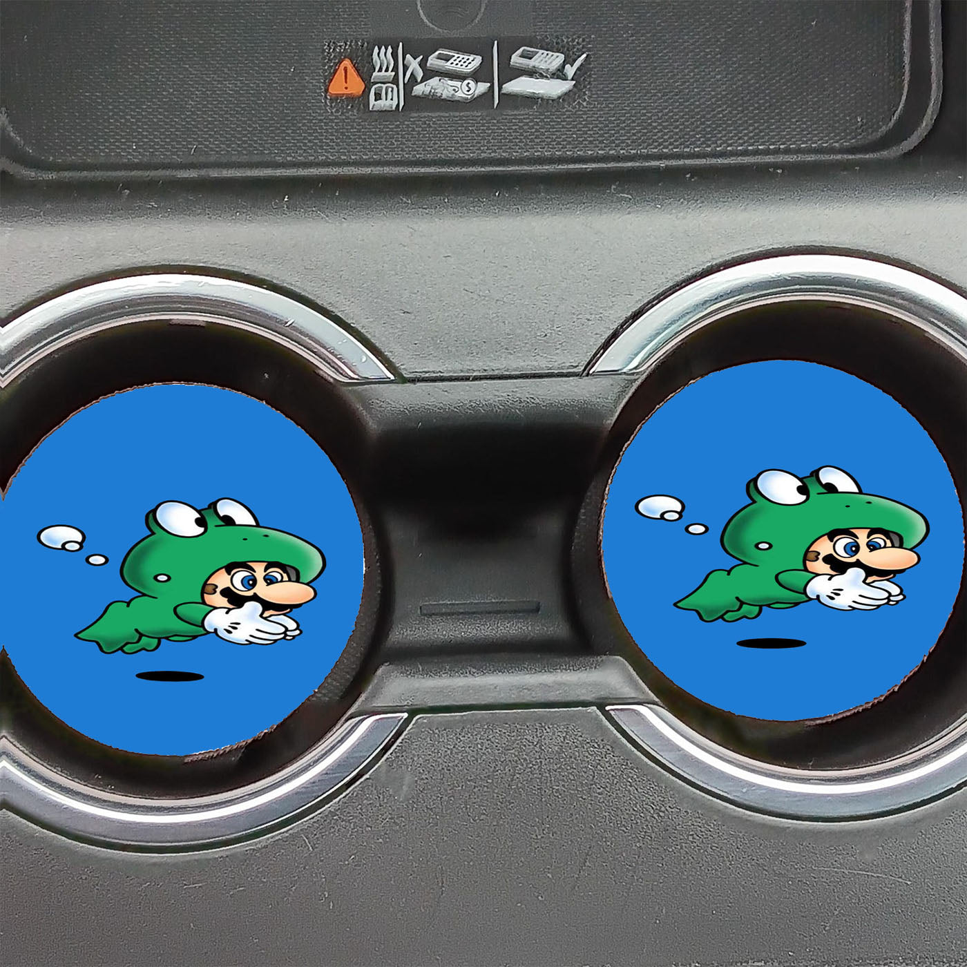 Cute Frog Mario Car Coasters