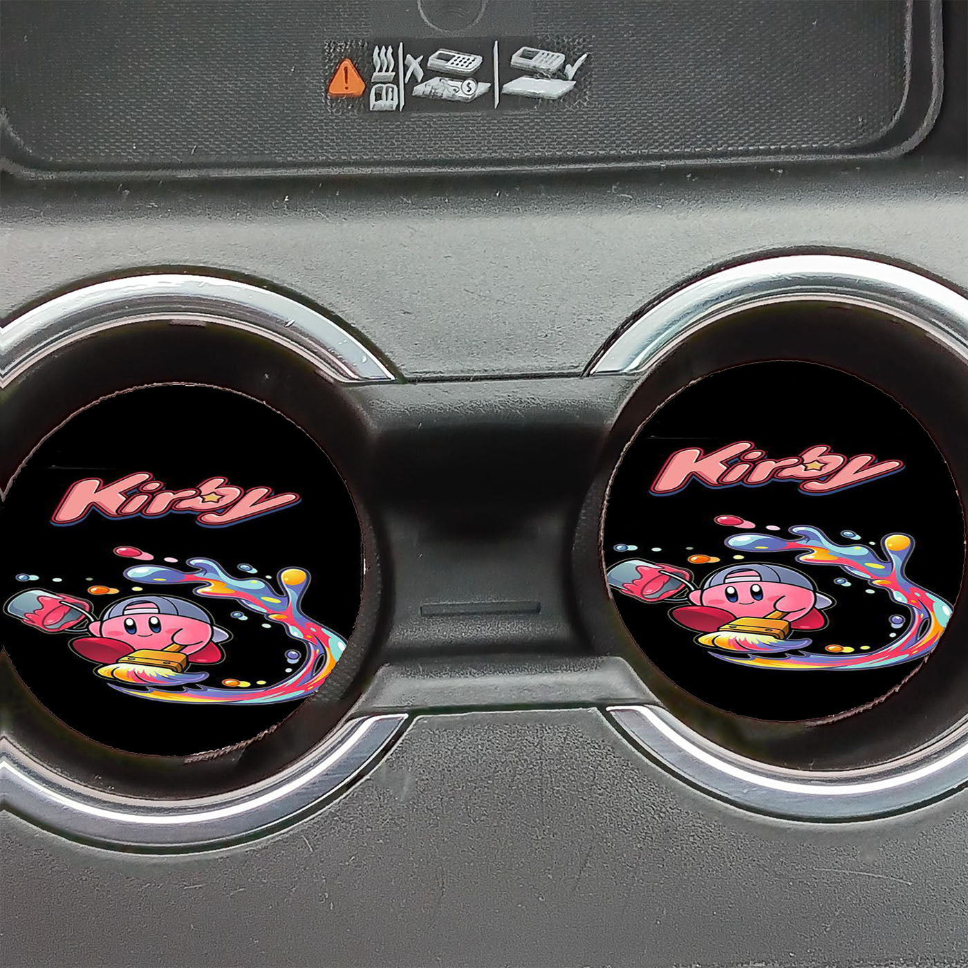 Cute Kirby Paint Characters Car Coasters