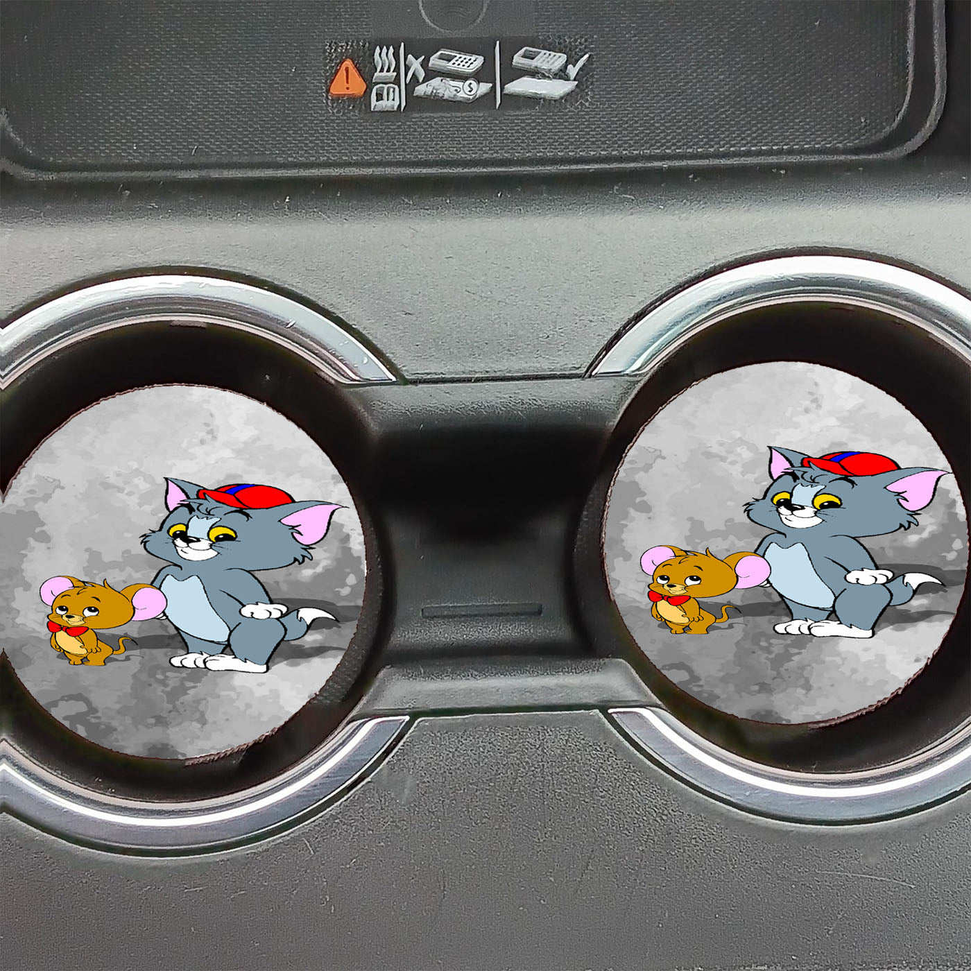 Cute Little Tom And Jerry Kids Car Coasters
