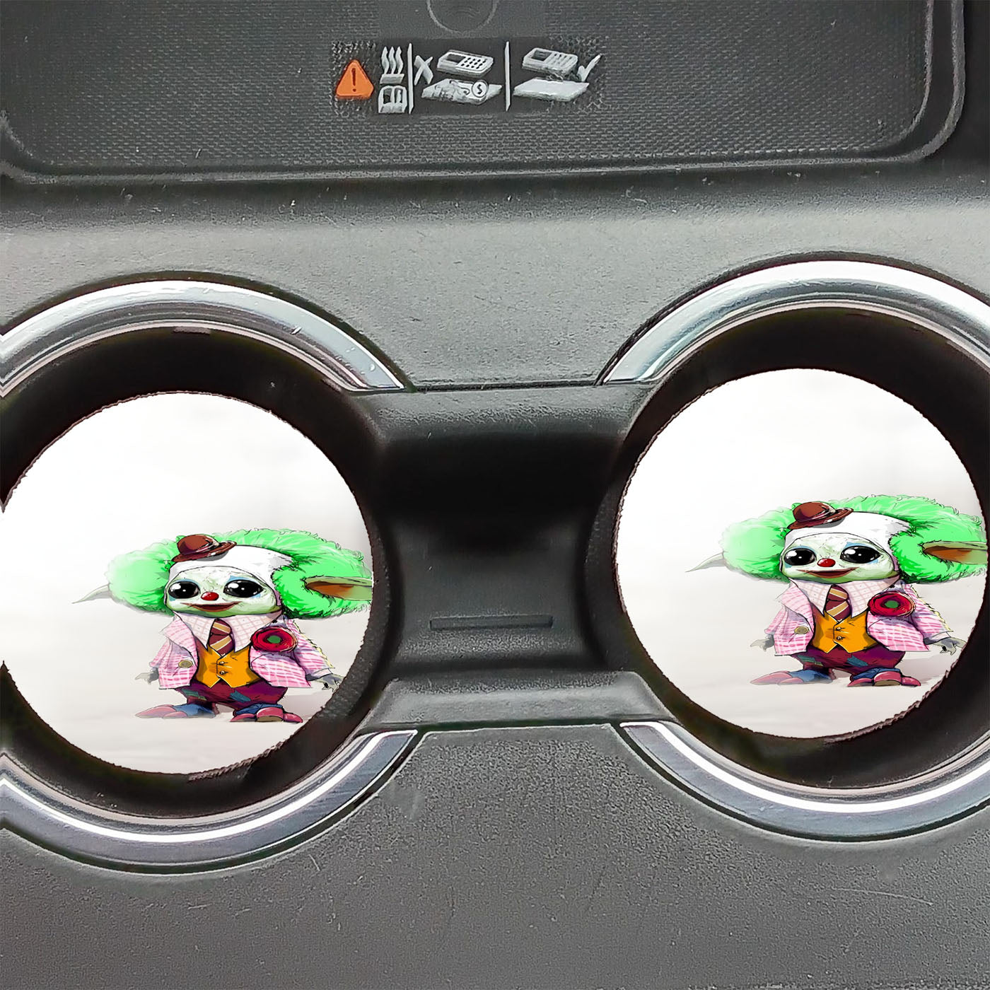 Cute Mandalorian Baby Yoda Joaquin Phoenix Joker Car Coasters