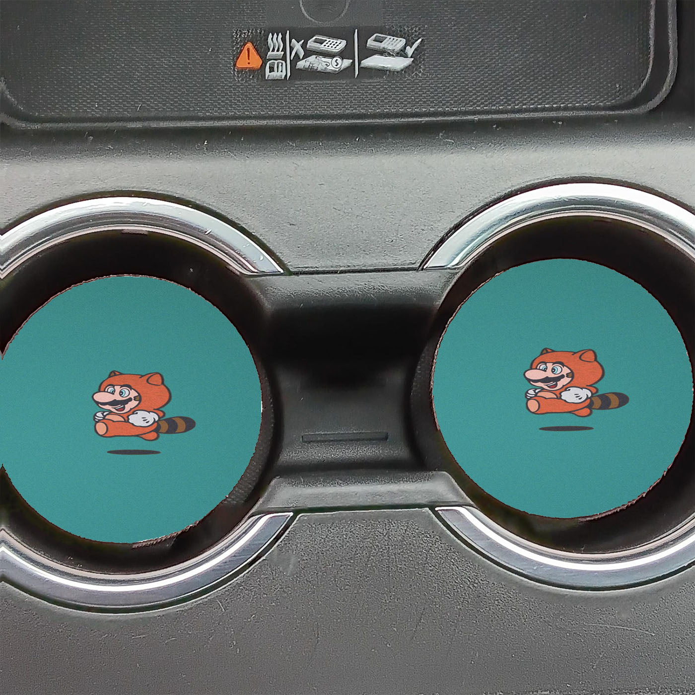 Cute Mario Tanooki Cartoon Car Coasters